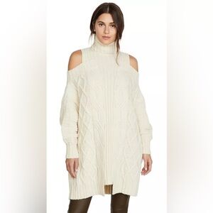 Monse Cold Shoulder Fisherman Knit Sweater